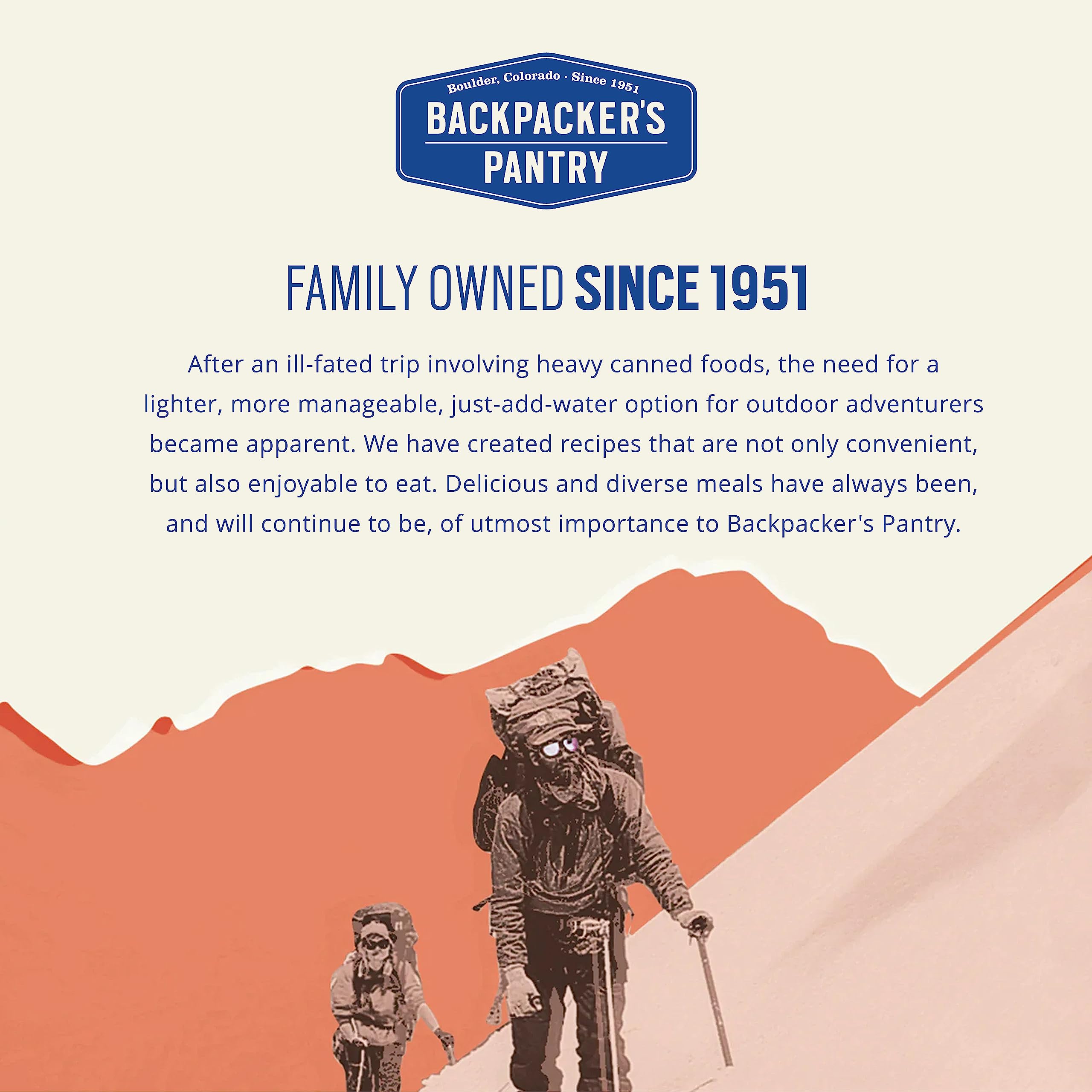 Backpacker's Pantry granola with water for quick, hot or cold meals.