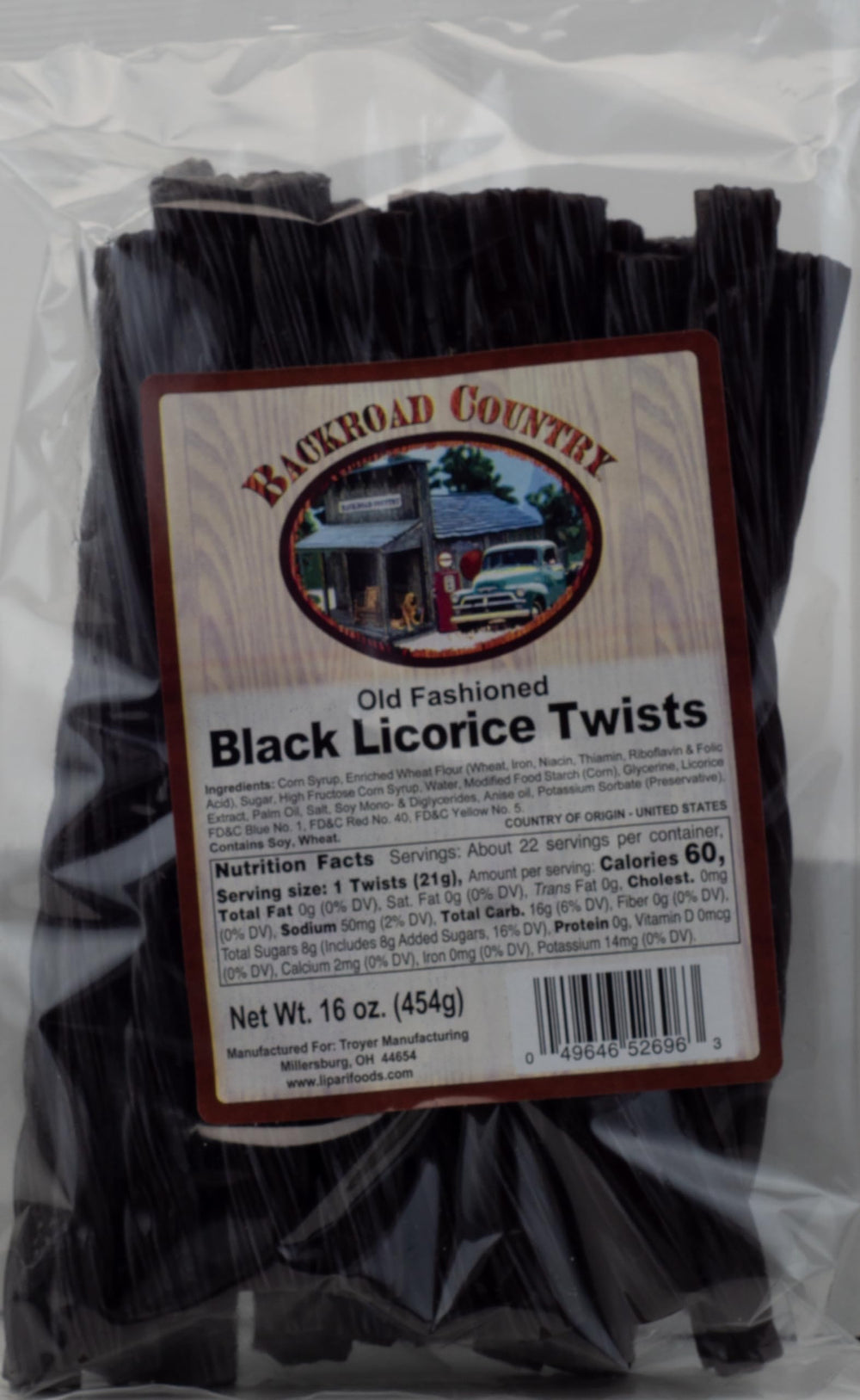 Backroad Country classic licorice twists deliver chewy texture and bold flavor for sharing.