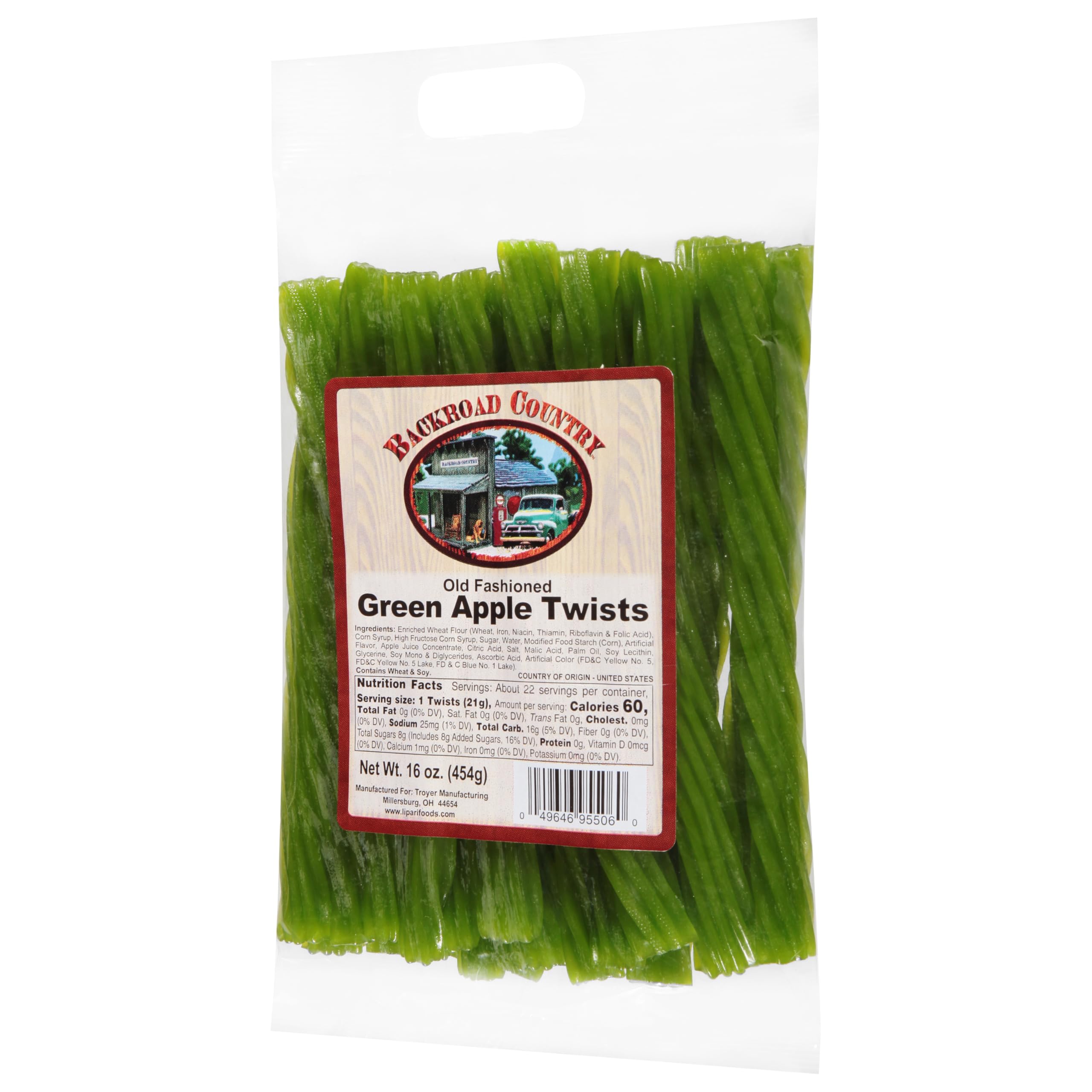 Backroad Country green apple twists gift basket, a thoughtful sweet for celebrations.