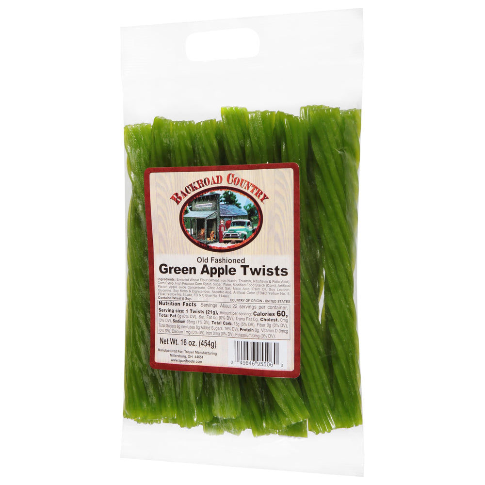 Backroad Country green apple twists gift basket, a thoughtful sweet for celebrations.