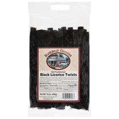 Backroad Country Old Fashioned Black Licorice Twists in a resealable pack for fresh snacking.