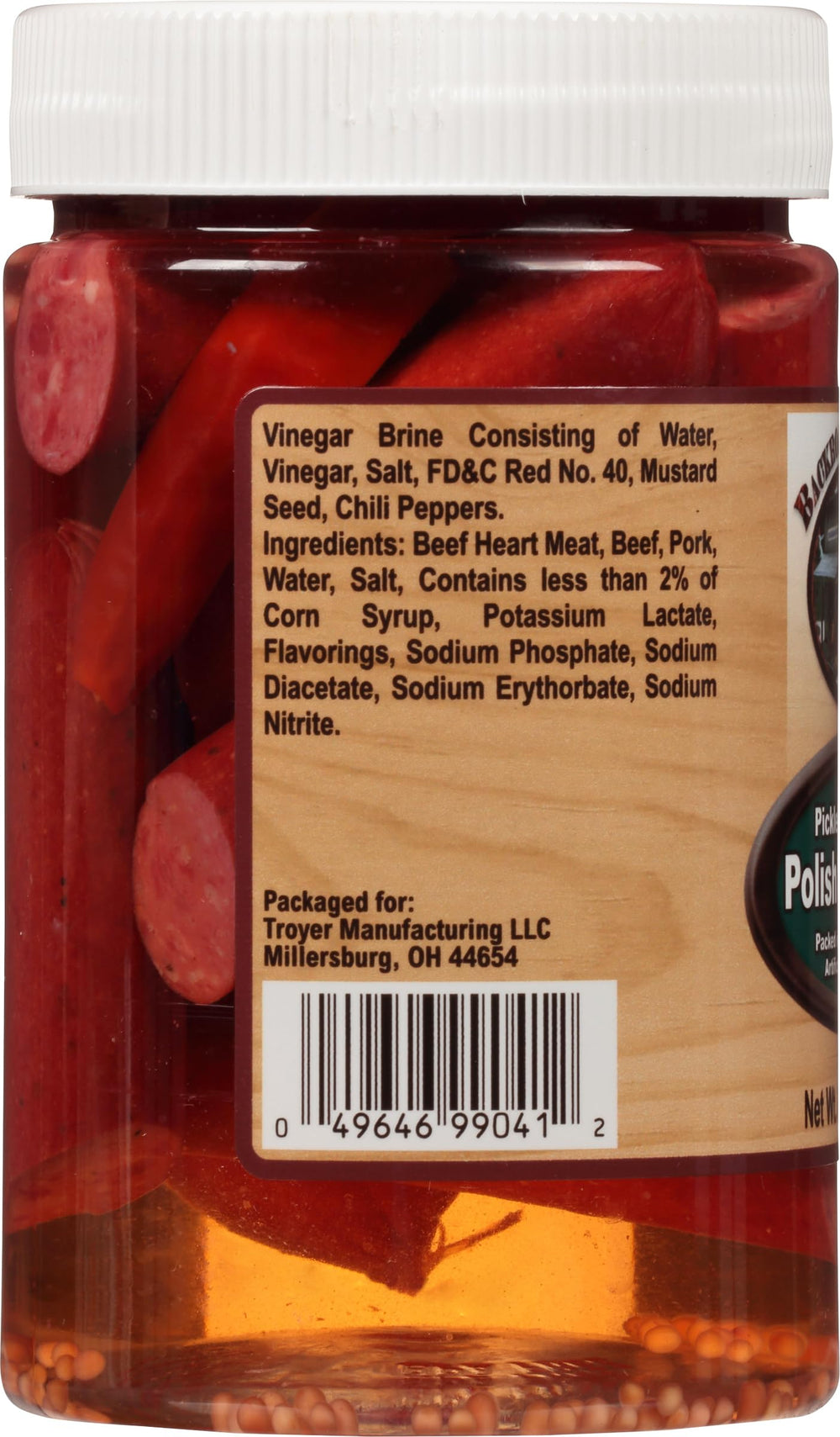 Backroad Country smoked Polish sausage slices on cheese board—great for entertaining.