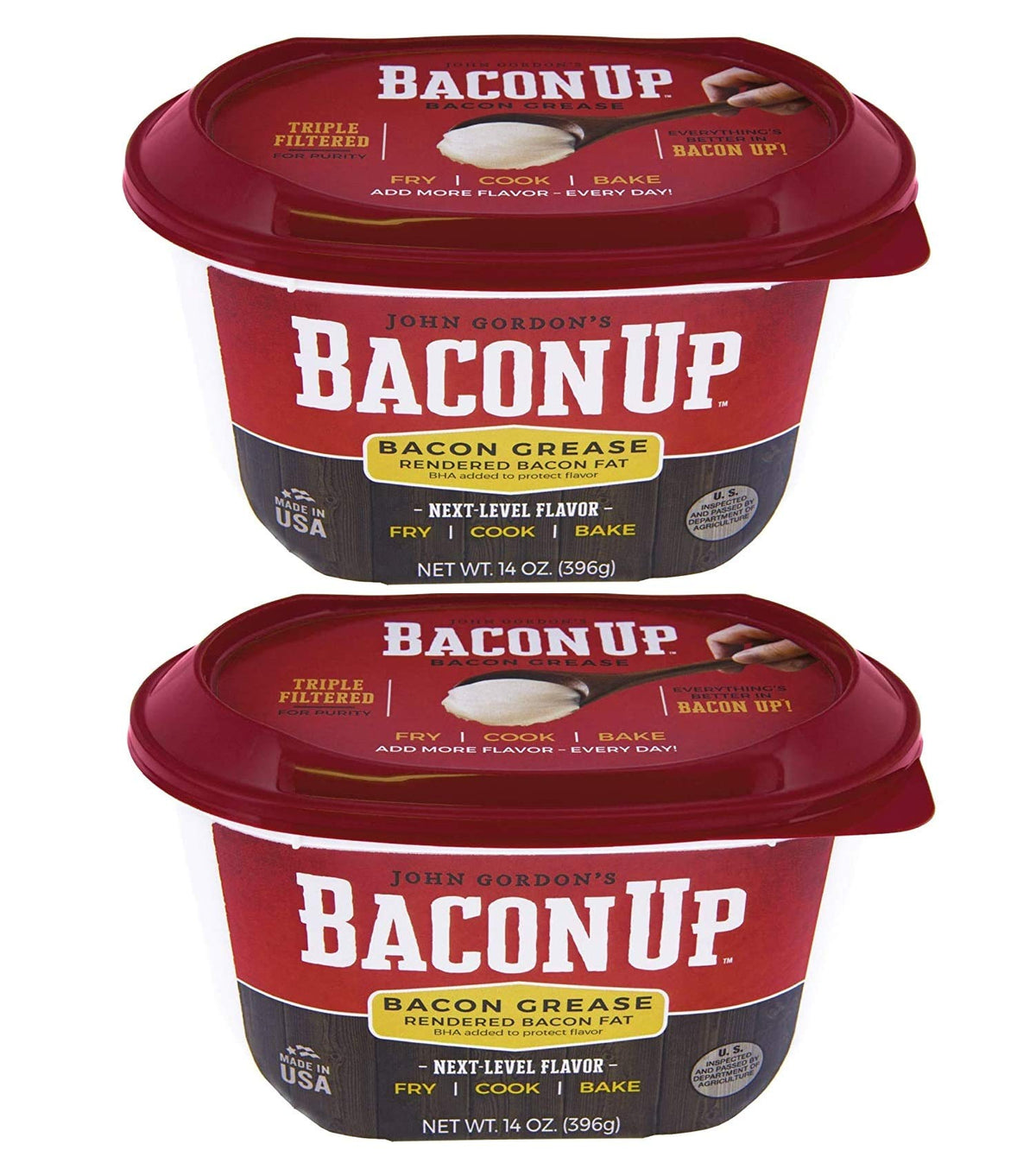 Bacon Up bacon grease tub for cooking, frying, and baking