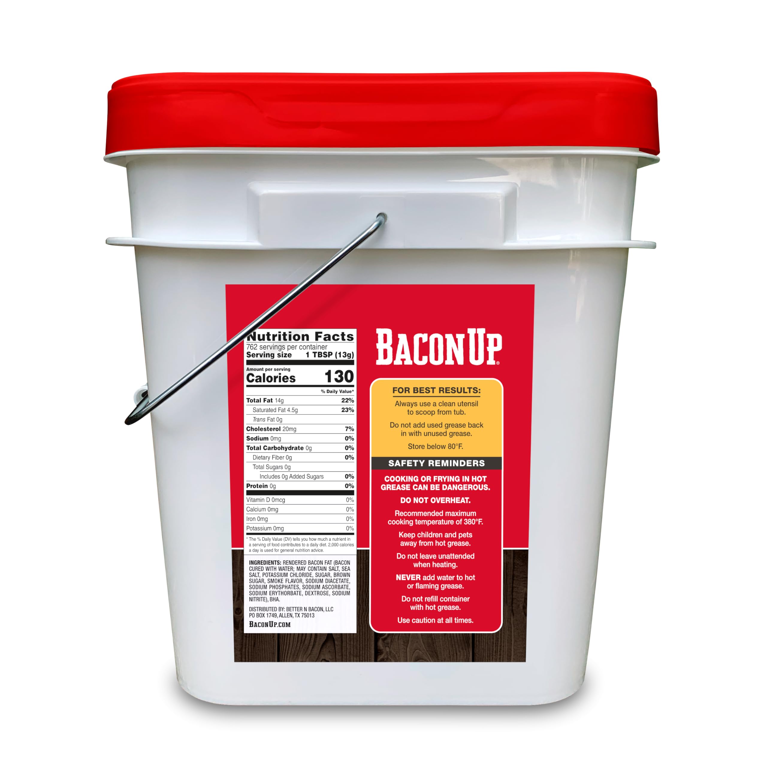 Bacon Up grease being poured, ideal for searing and flavoring.