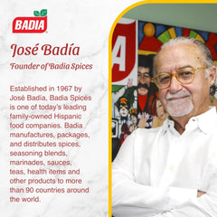 Badia Adobo seasoning in a pan with meat ready to season