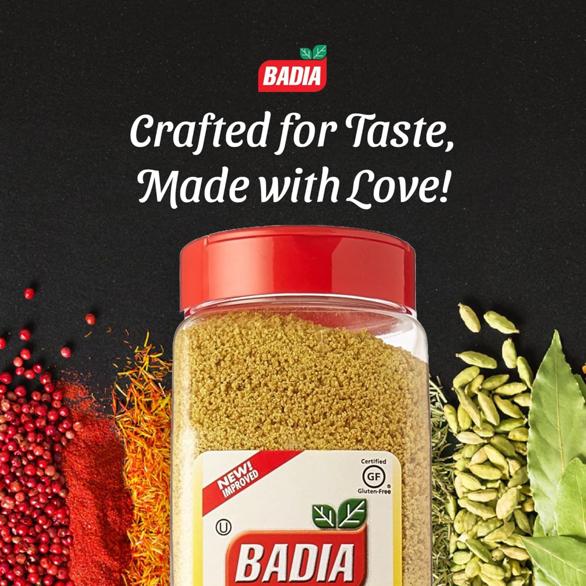 Badia Adobo label front close-up emphasizing Latin heritage and aroma