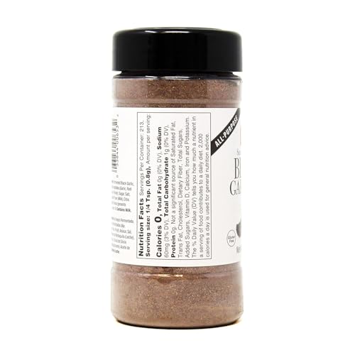 Badia Black Garlic Seasoning jar close-up, a versatile kitchen staple