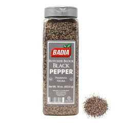 Close-up of Badia Black Pepper coarse grind highlighting bold flavor and texture