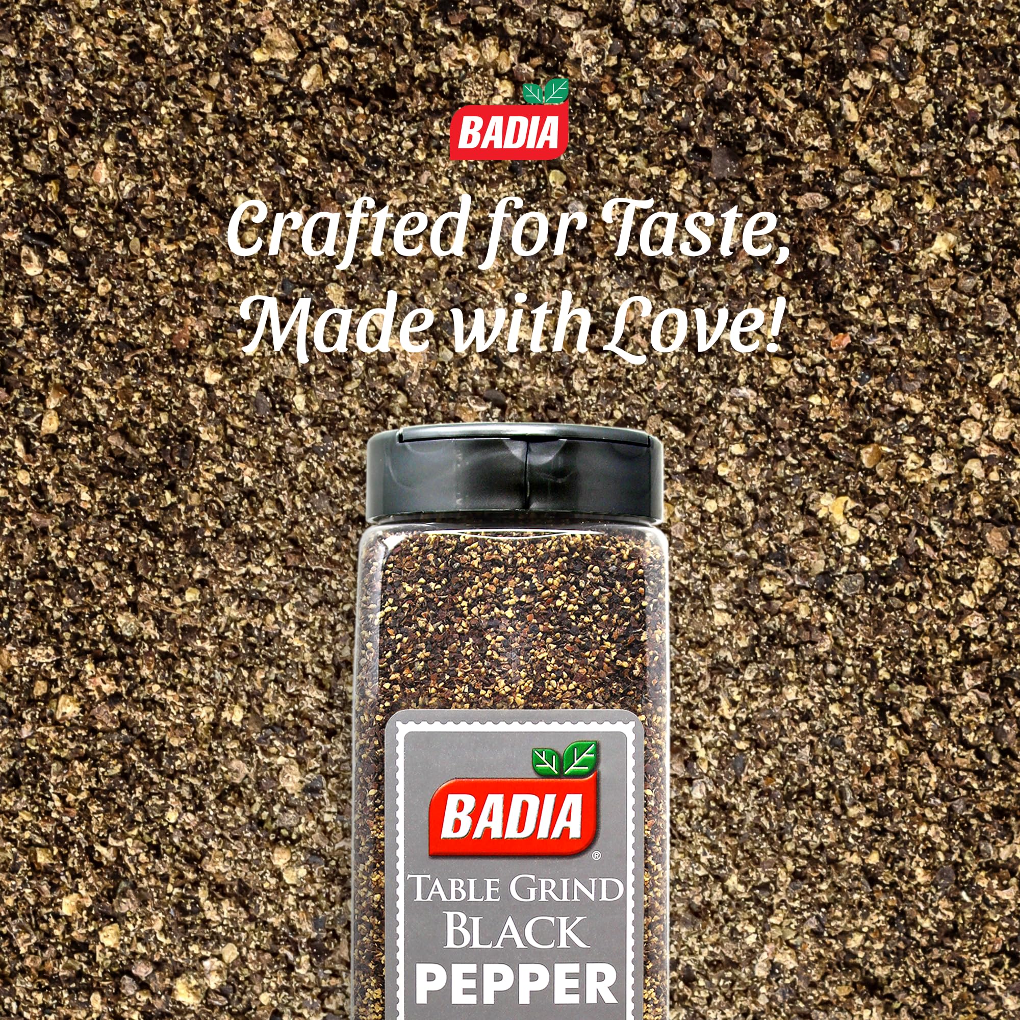 Badia Black Pepper Table Grind bottle on spice rack display