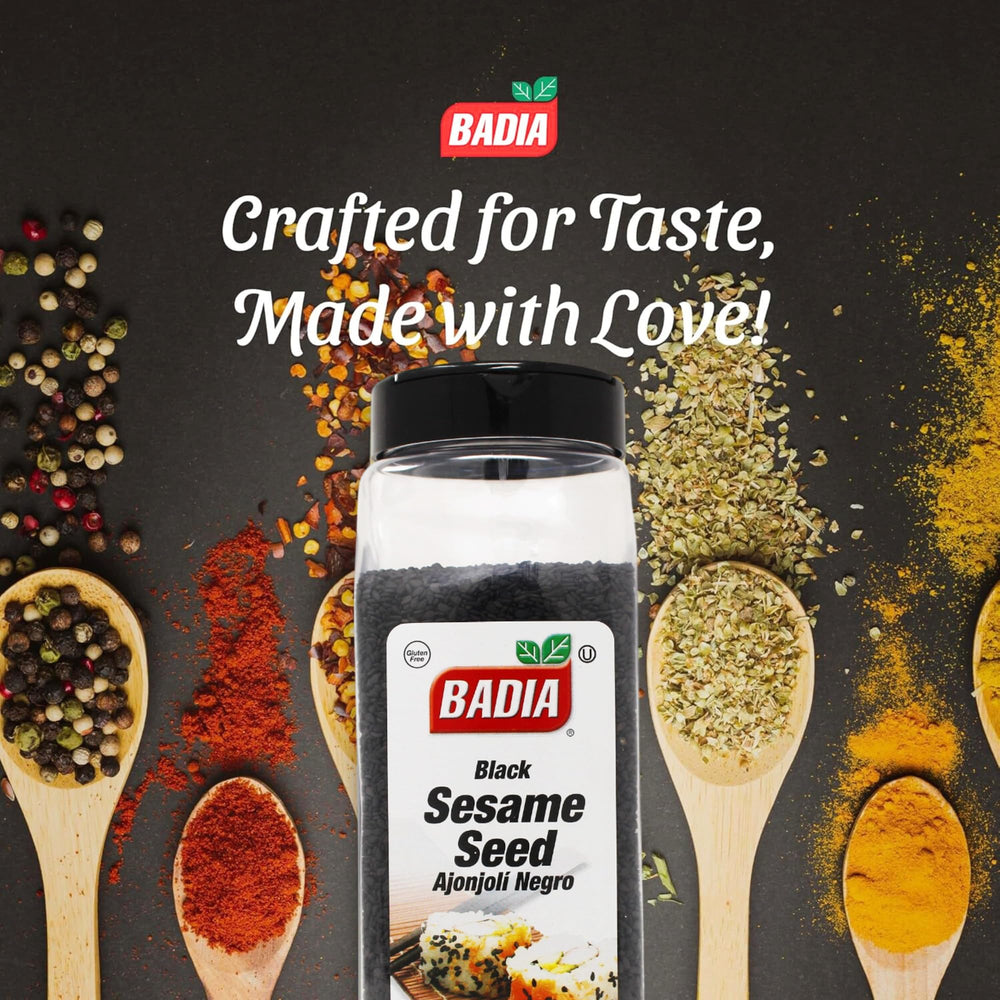 Badia black sesame seed in a sizzling stir-fry, delivers earthy aroma and crunchy texture.