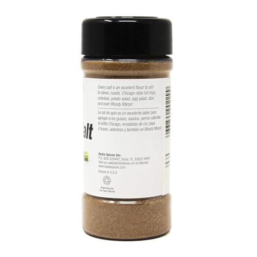 Badia celery salt shaker dusting roasted poultry for depth.
