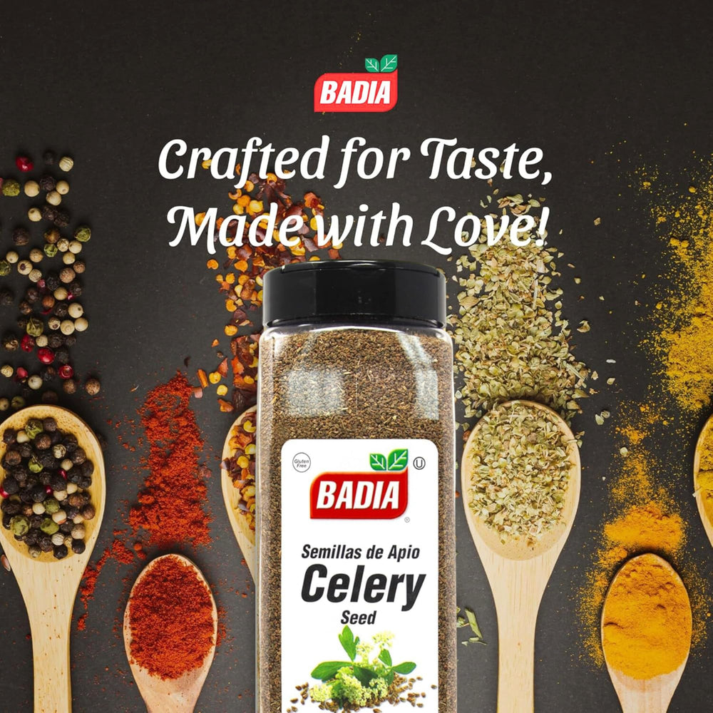 Badia celery seed whole 16oz salad-dressing use; brightens greens with celery aroma