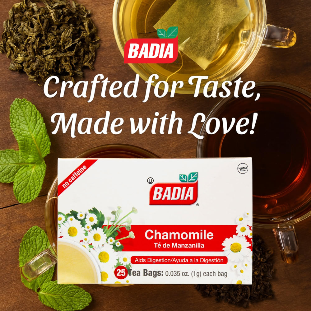 Badia Chamomile Tea flower closeup highlighting natural bloom and soothing aroma