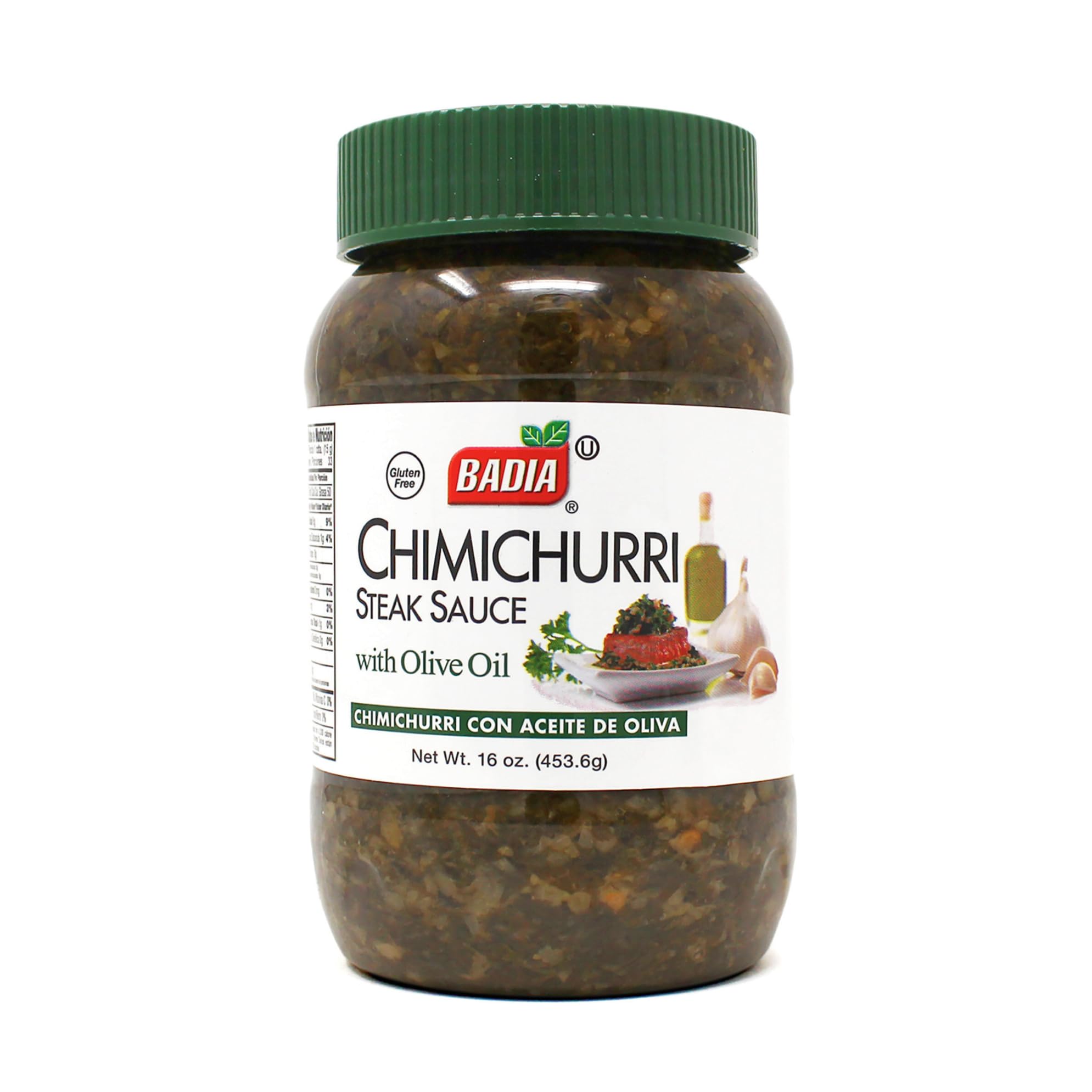 Badia Chimichurri Steak Sauce bottle being poured for grilled flavor
