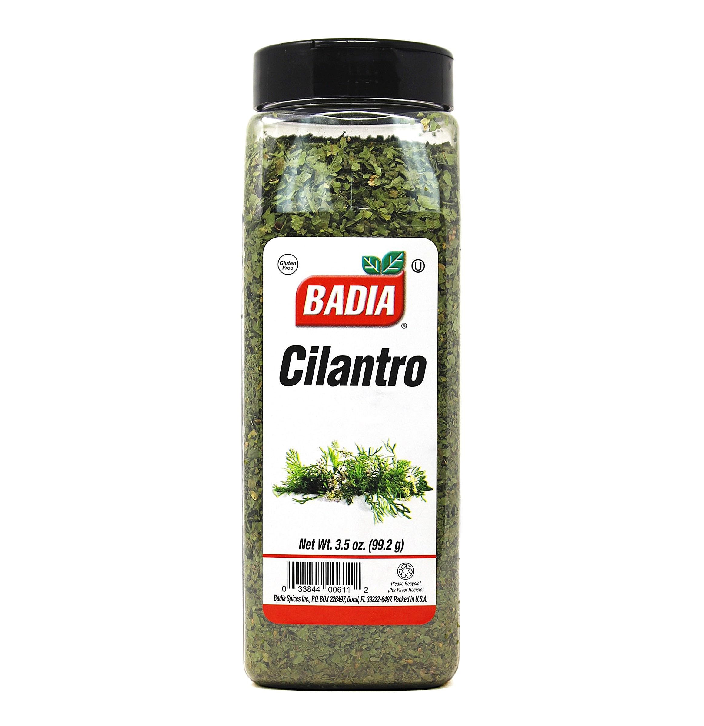 Badia Cilantro Flakes jar showcasing fresh citrus aroma for quick flavor boosts