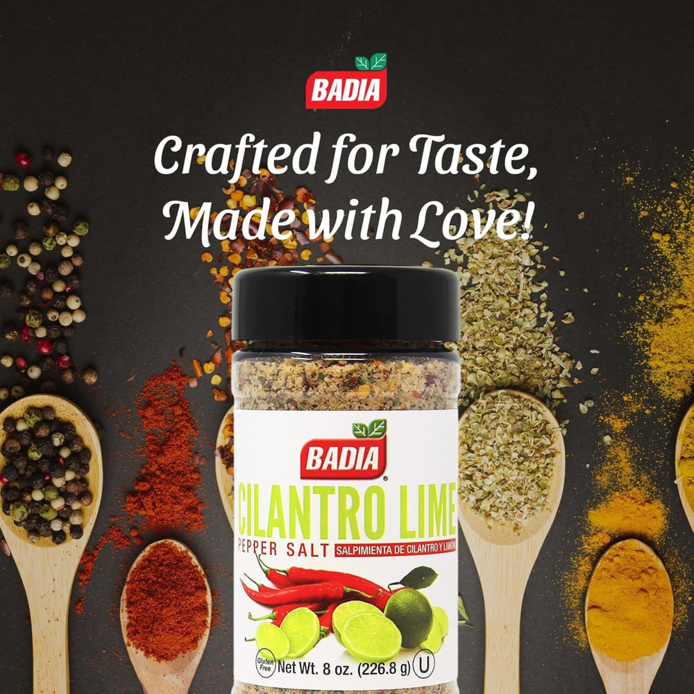 Badia Cilantro Lime Pepper Salt sprinkle adds citrus aroma to vegetables