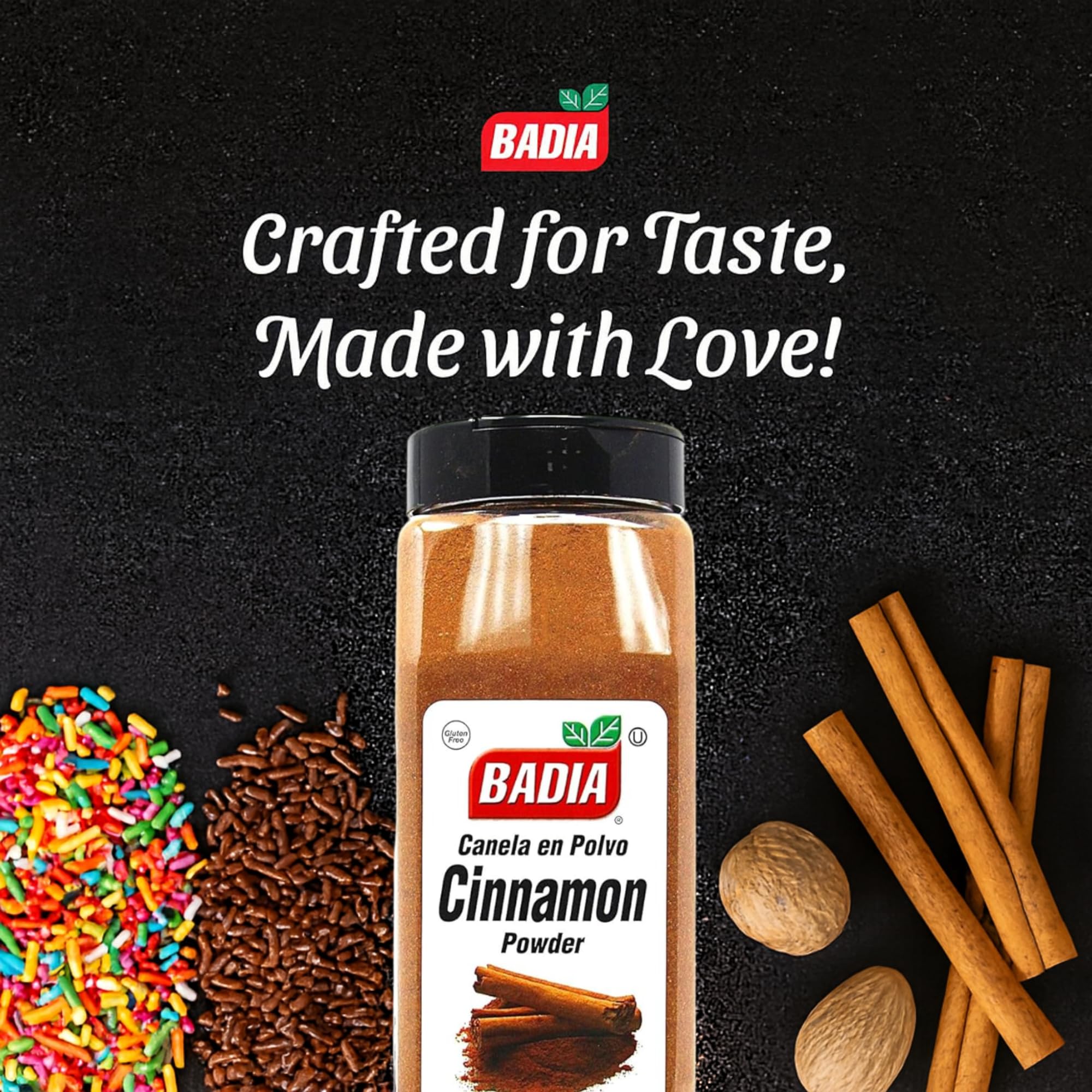 Badia cinnamon powder on a baking setup with cookies, adding warmth