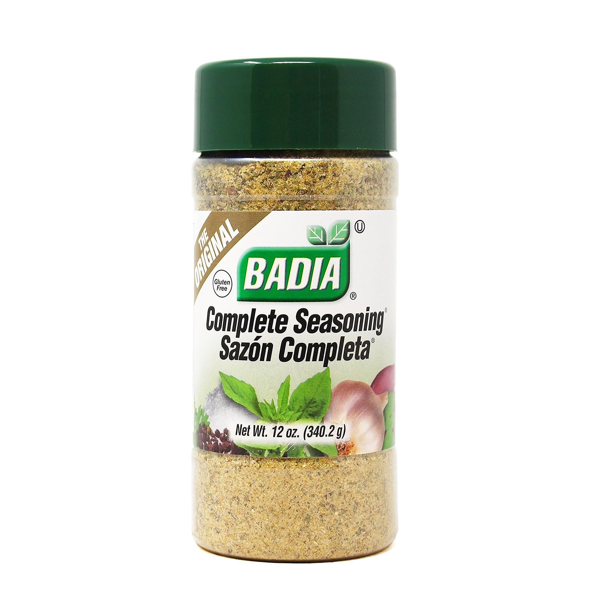 Badia Complete Seasoning 12 oz bottle on counter for versatile everyday flavor
