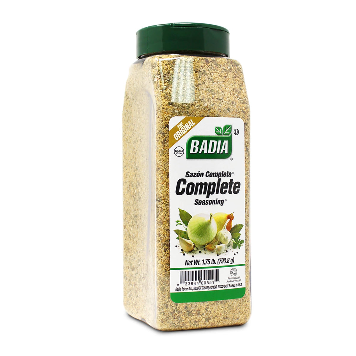 Badia Complete Seasoning jar front label; bulk size for everyday meals