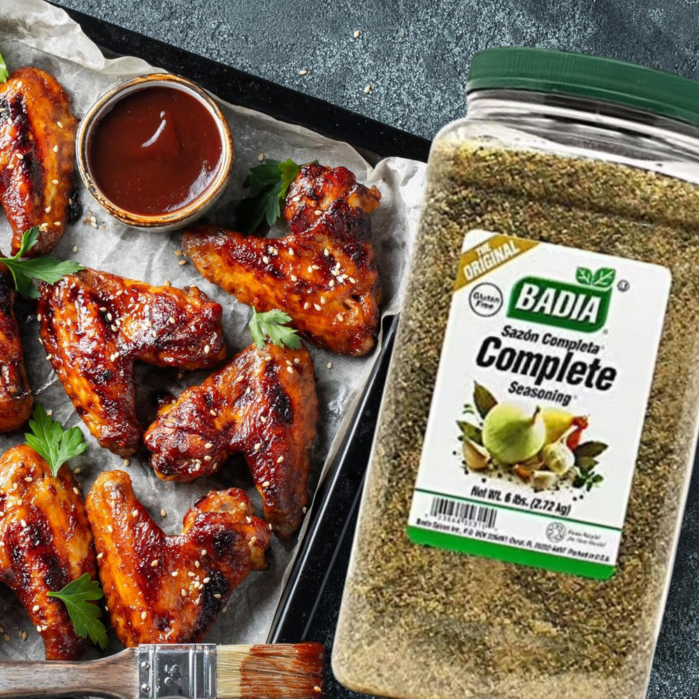 Badia Complete Seasoning closeup garlic onion seeds, ready to season savory dishes.
