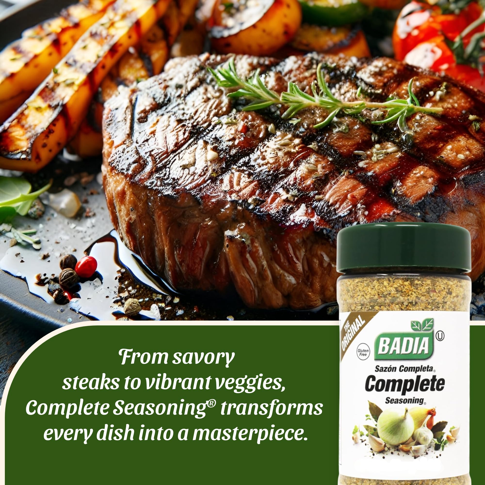 Soup or salad prepared with Badia Complete Seasoning for balanced aroma