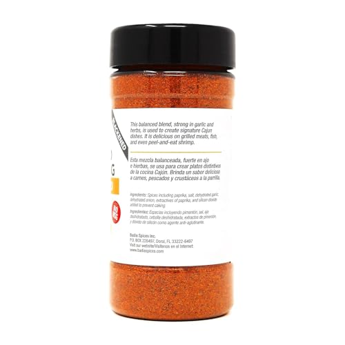 Badia Creole Seafood Spice being sprinkled to add depth for meats or vegetables
