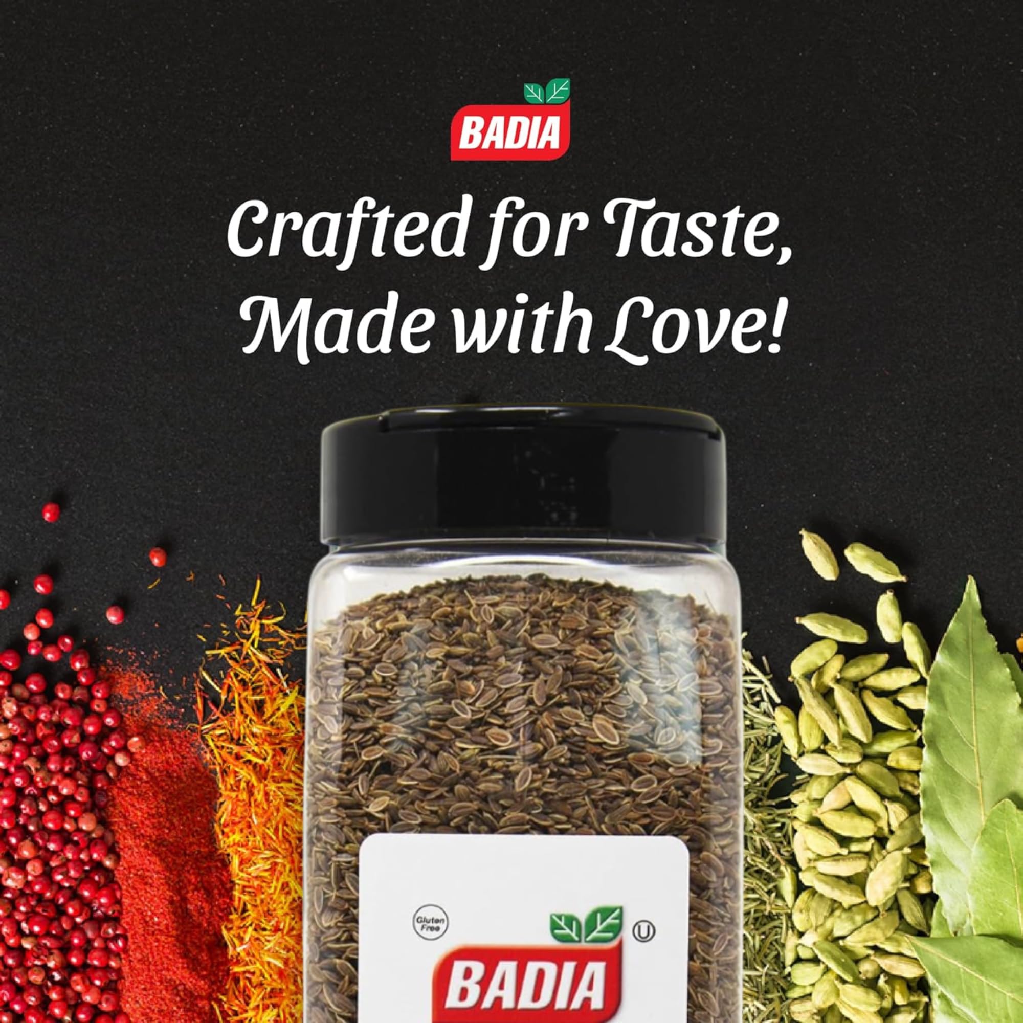Badia dill seed whole jar, ideal for spice blends and marinades.