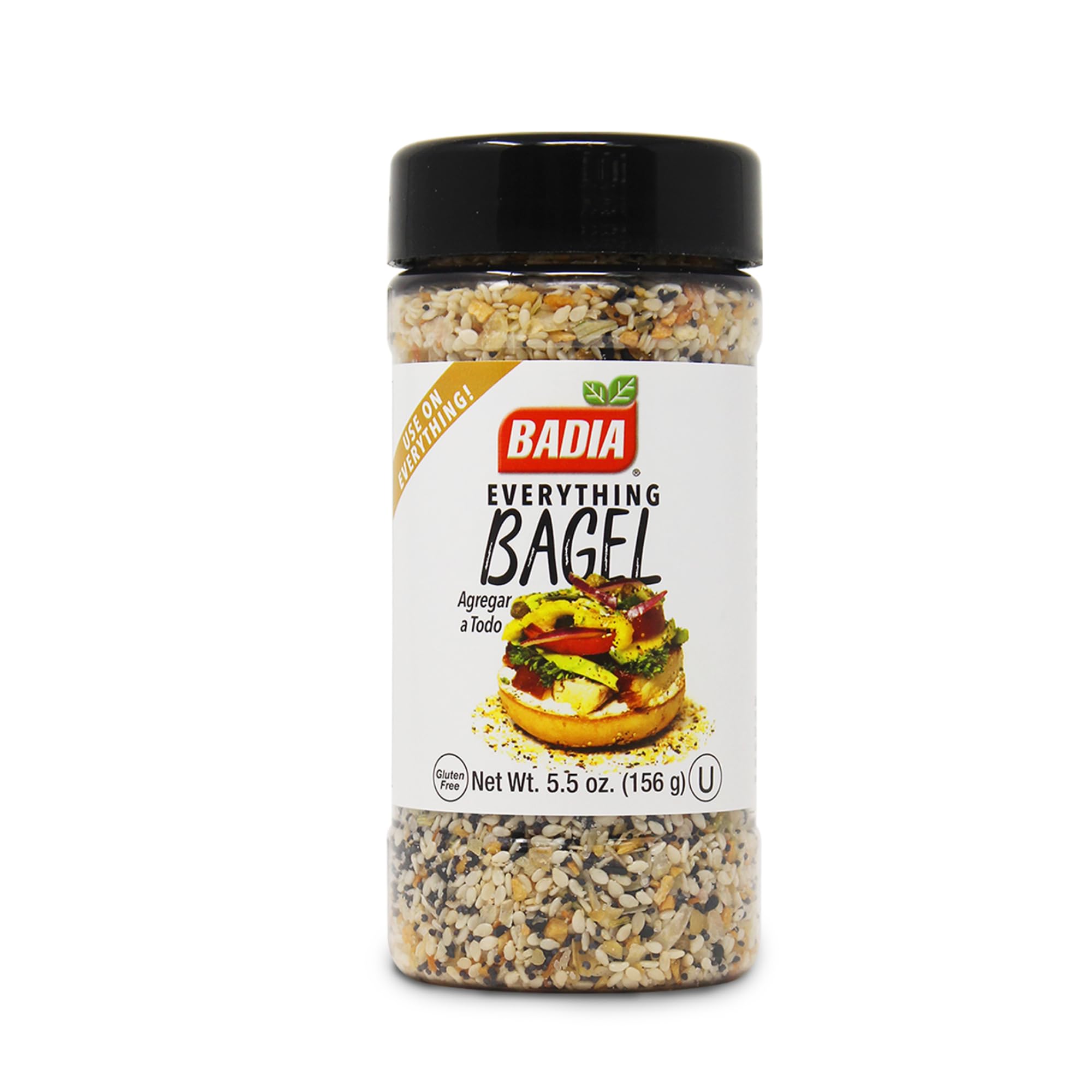 Badia Everything Bagel Seasoning bottle for savory crunch in meals