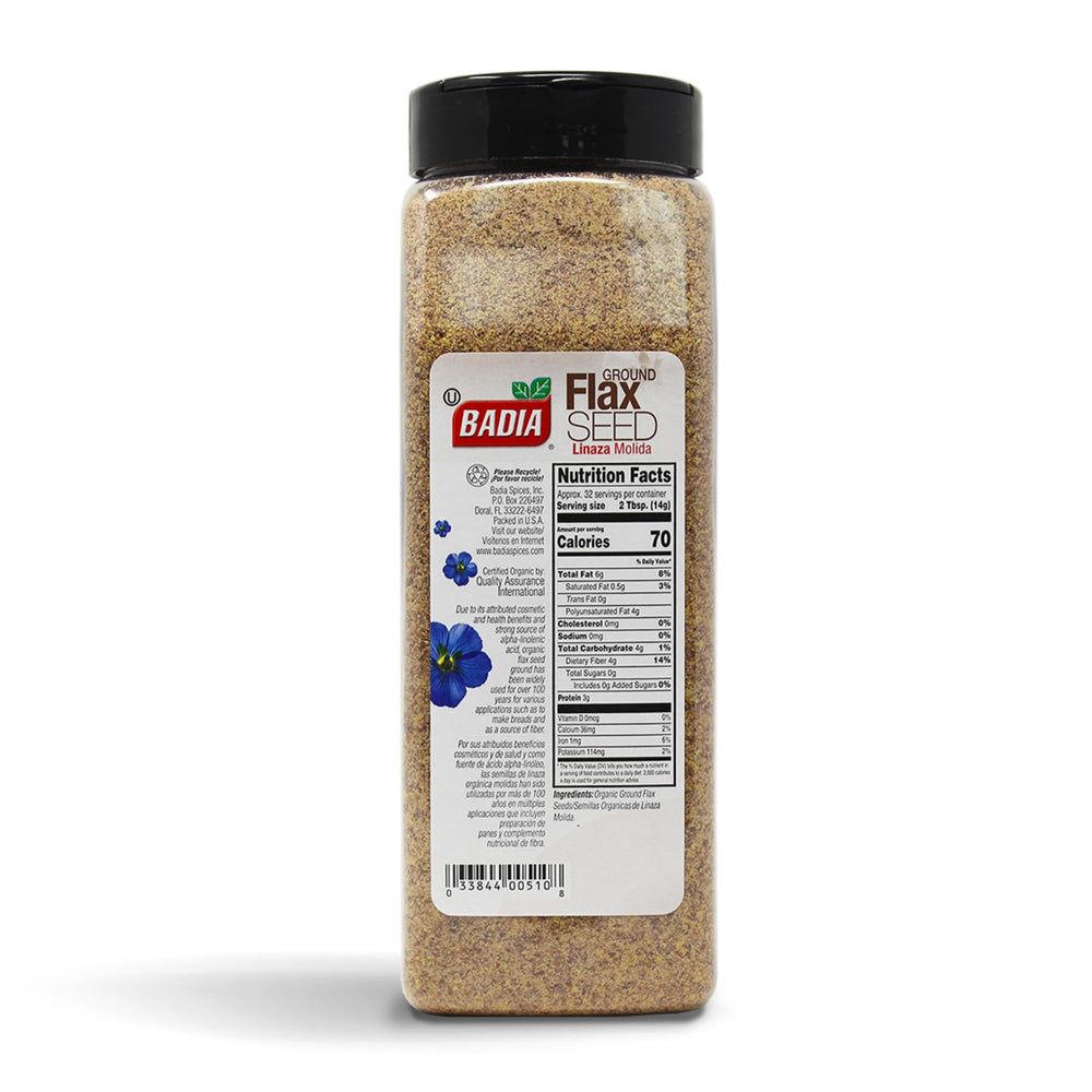 Badia flax seed added to a smoothie for extra nutrition.