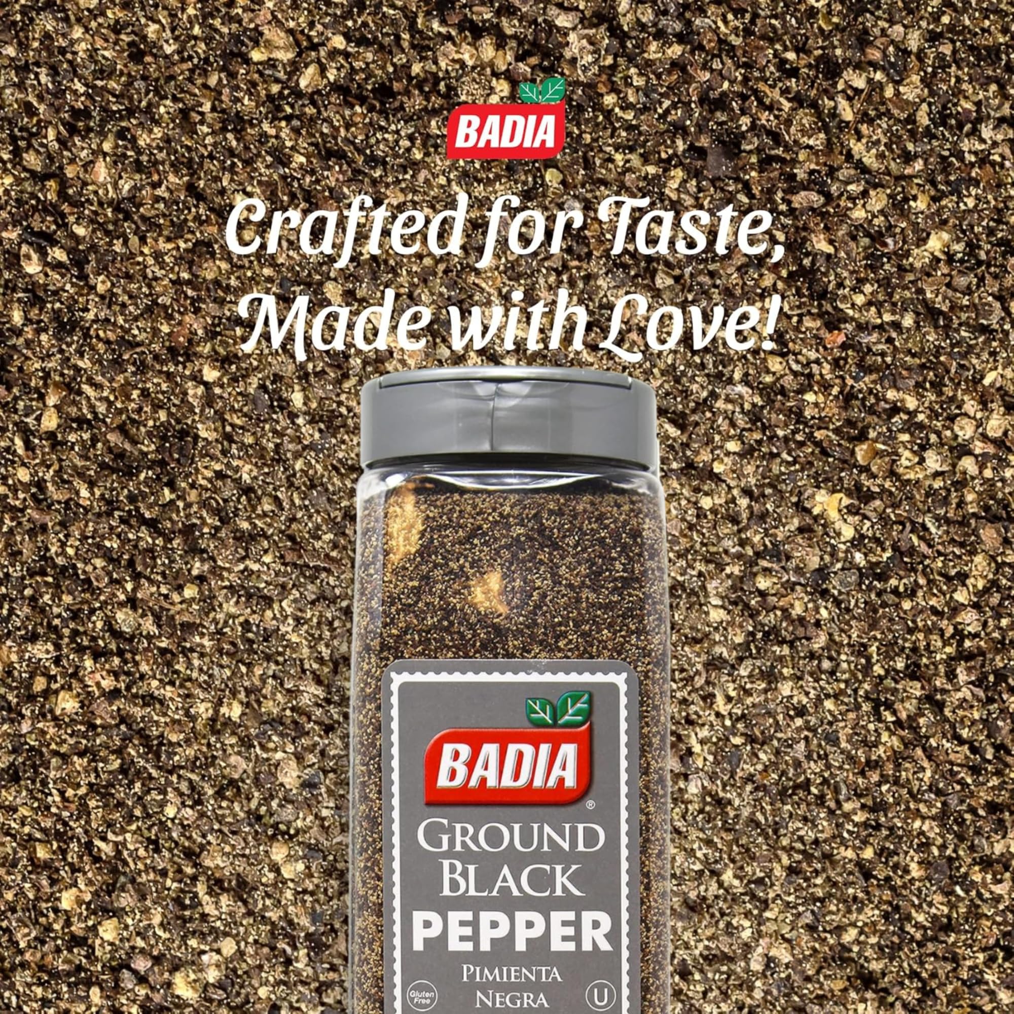Badia Ground Black Pepper in meat marinade setup for robust flavor.