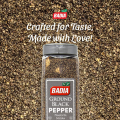 Badia Ground Black Pepper in meat marinade setup for robust flavor.