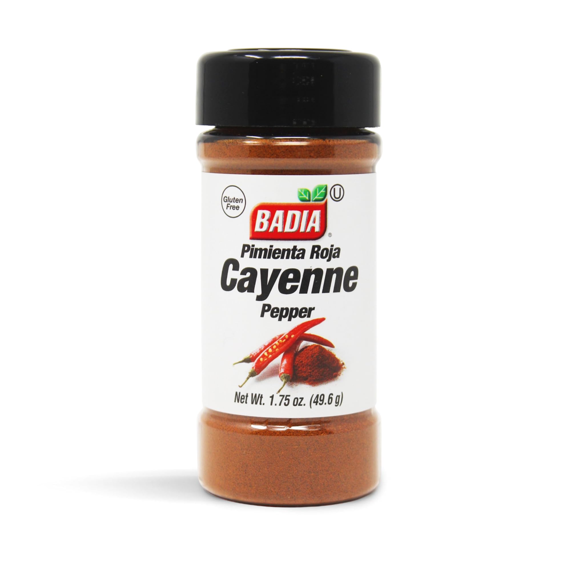 Badia Ground Cayenne Pepper bottle front delivering bold heat for meals