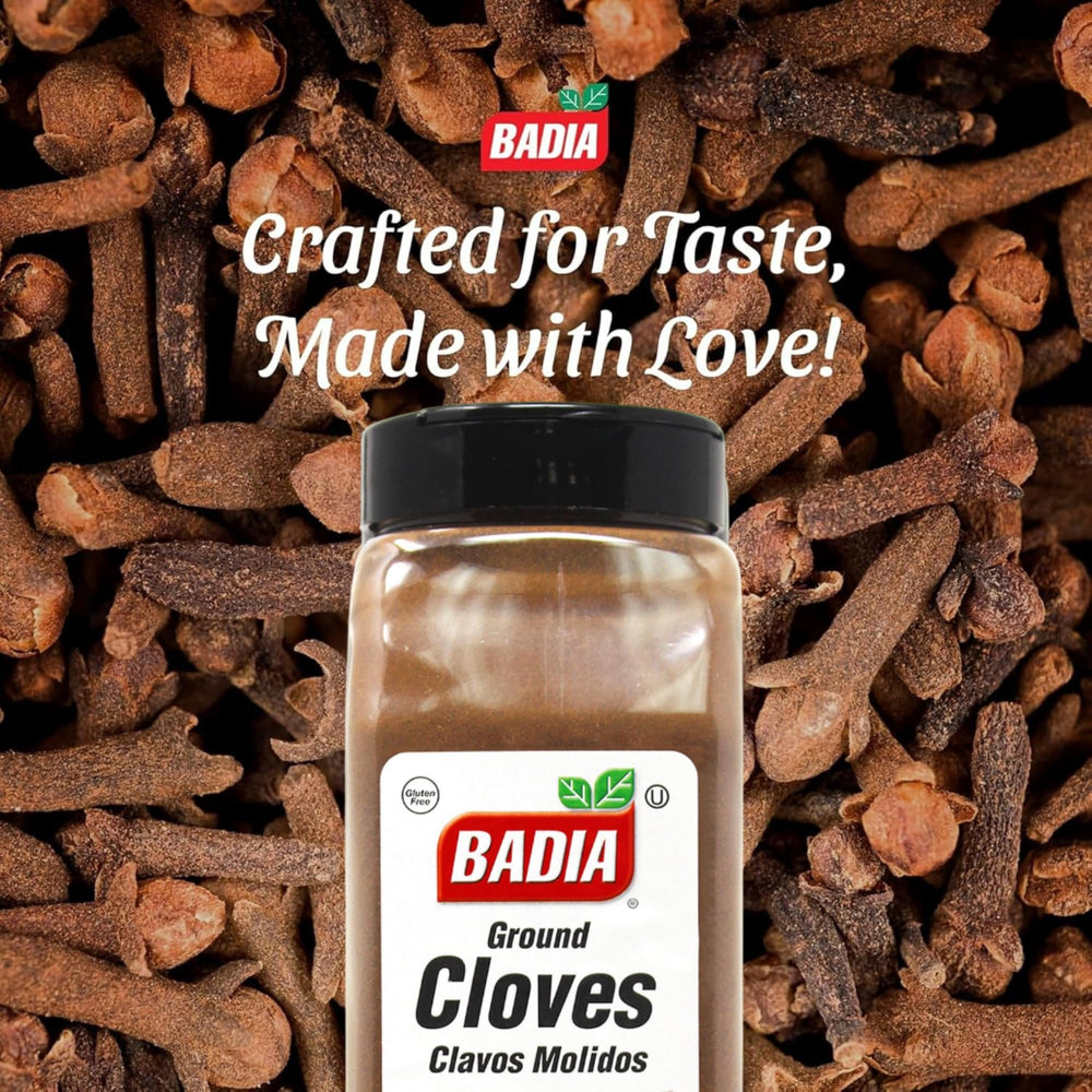 Badia ground cloves baking cookies pie signals warm spice for holiday treats.