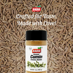 Badia ground cumin in spice rack with garam masala and chili powder