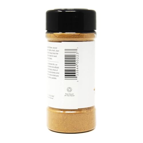 Badia ground ginger powder jar adds zesty notes to baking.