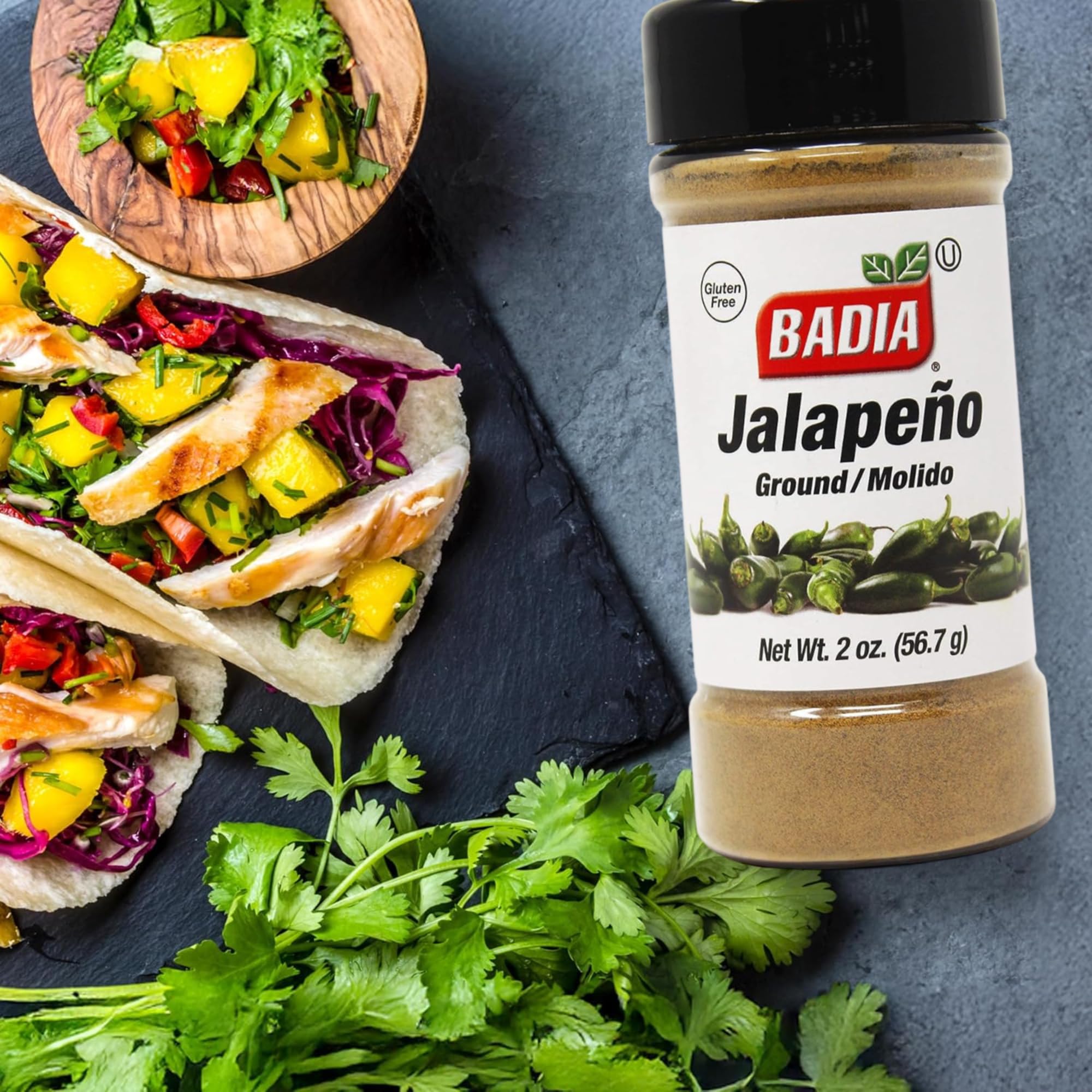 Badia jalapeño powder elevates salsa with a fresh, moderate heat.