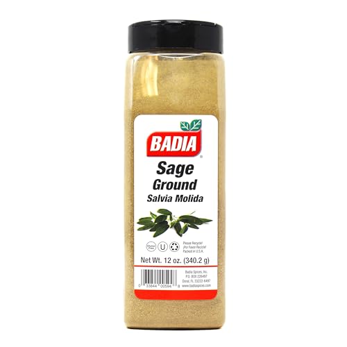 Badia Ground Sage fine powder closeup ideal for stuffing and gravies.