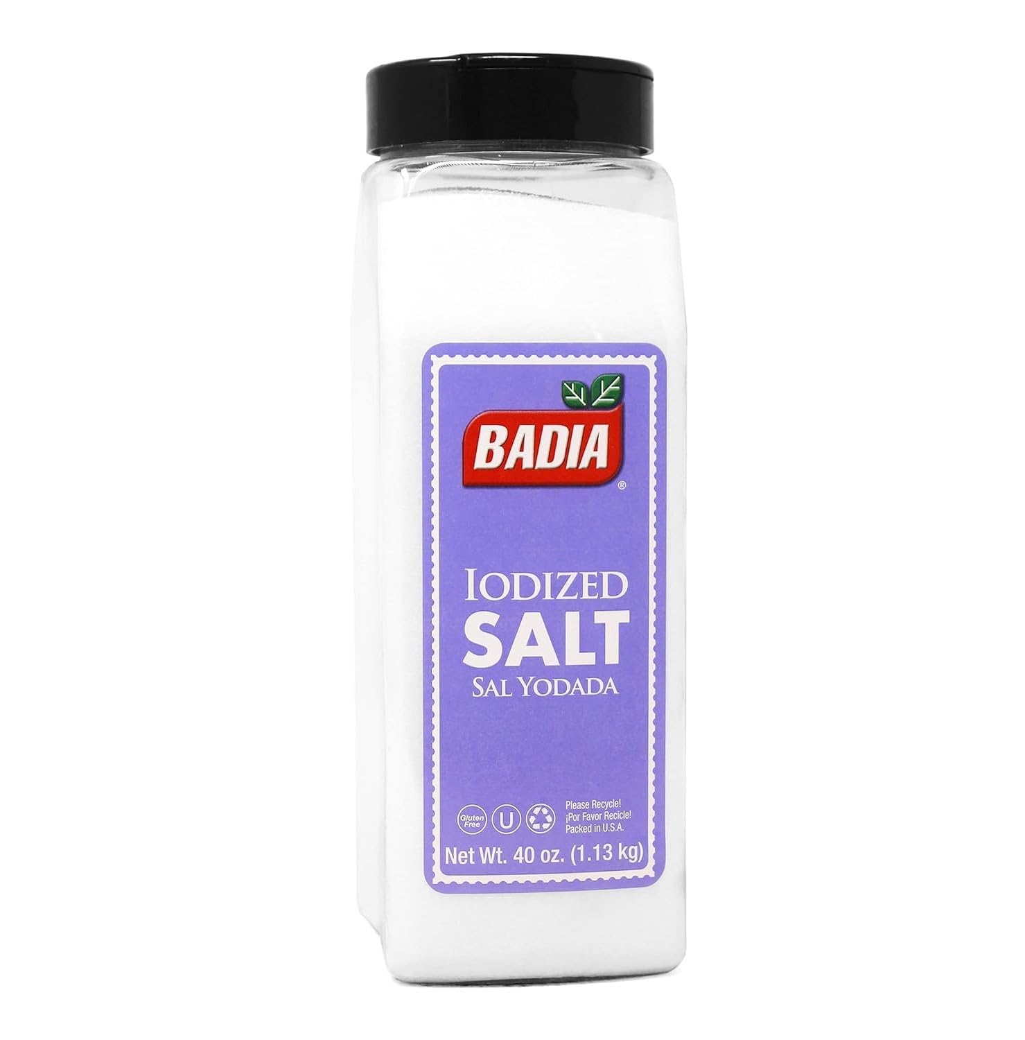 Badia iodized salt 40oz bottle for everyday seasoning