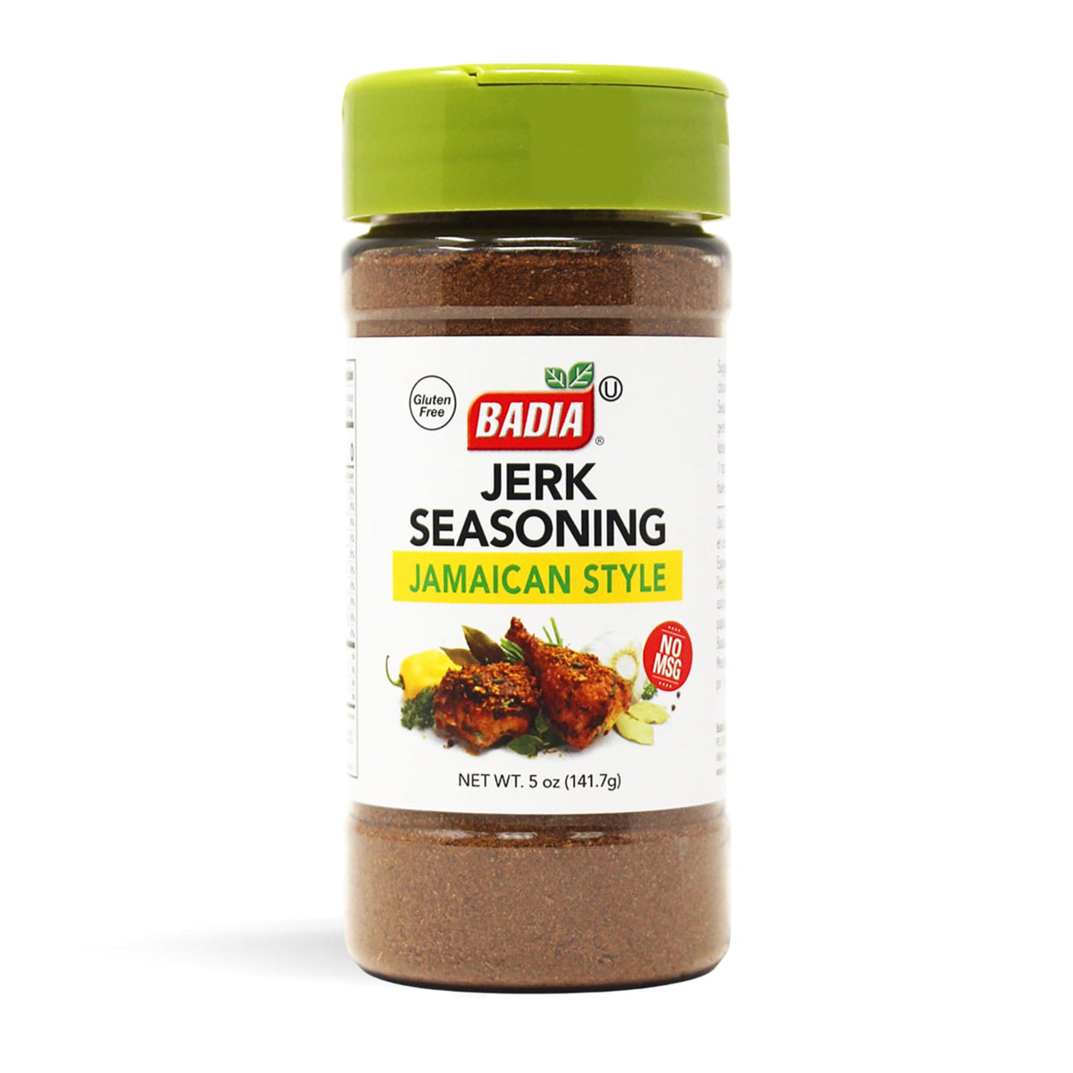 Badia Jerk Seasoning Jamaican Style jar front showing bold blend for authentic grilling
