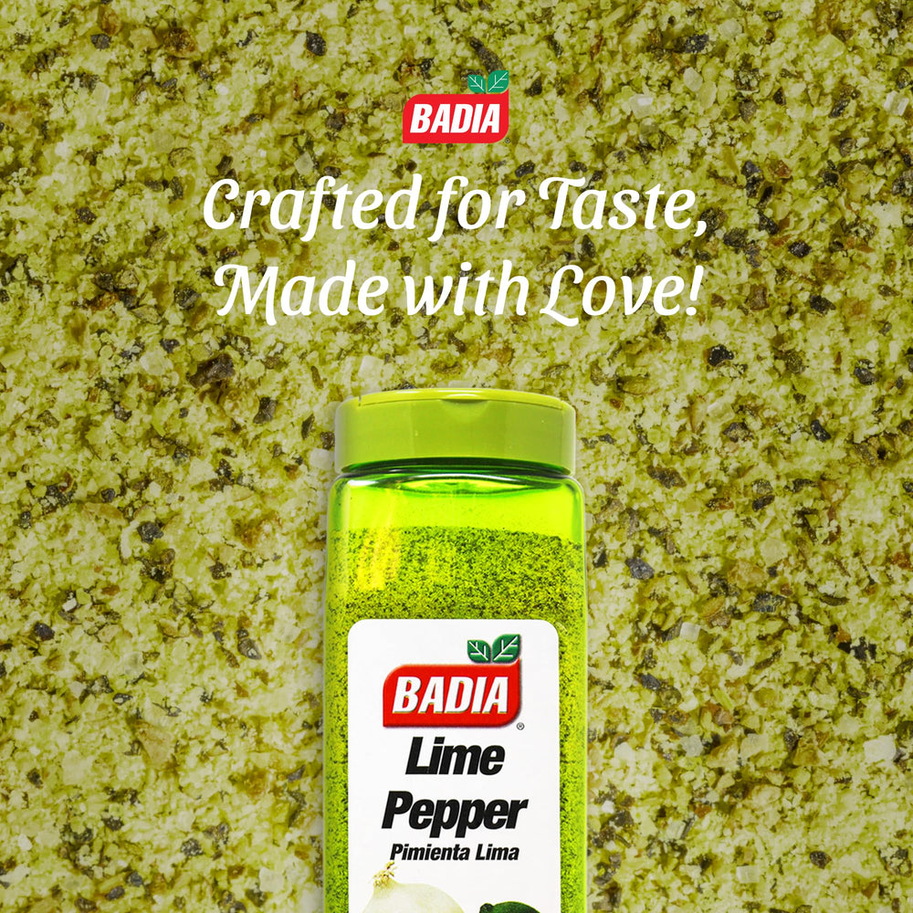 Badia Lime Pepper sprinkled on seafood for vibrant flavor.