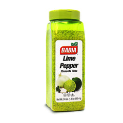 Badia Lime Pepper seasoning bottle on counter adds a citrus kick to meals.