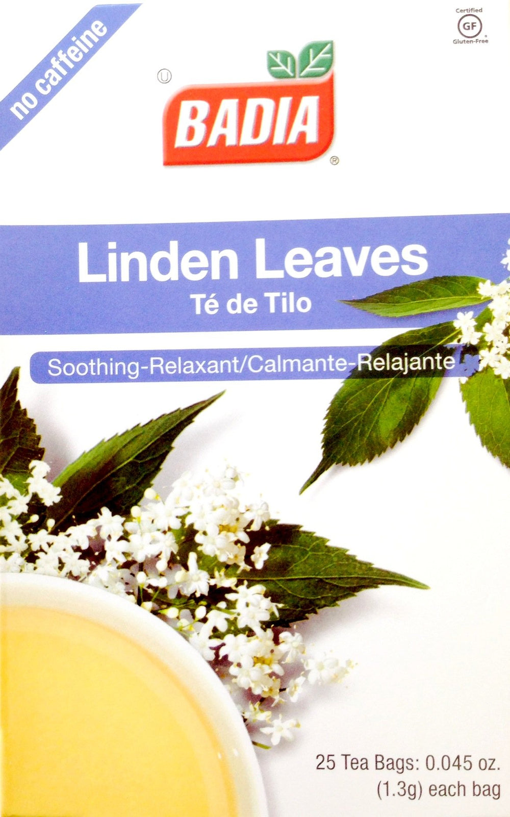 Badia Linden Leaves Tea cup with steam inviting relaxation