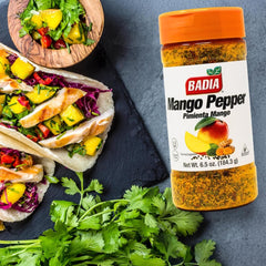 Salad with Badia Mango Pepper Seasoning brings tropical flair to greens.