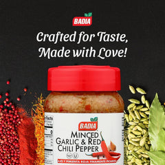 Badia Minced Garlic & Red Chili Pepper in pasta dish boosts bold heat and aroma.