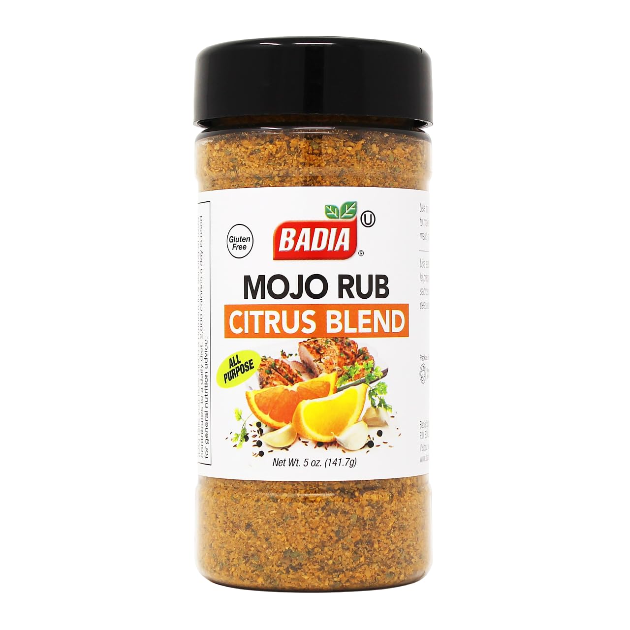 Badia Mojo Rub Citrus Blend jar showcasing citrus-rich flavor