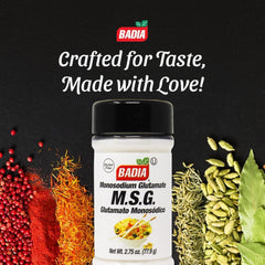 Badia MSG seasoning pour action highlights savory depth for beef and veggies.