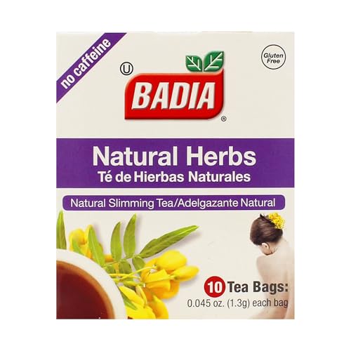 Badia Natural Herbs Tea hot cup showing a soothing, warm herbal infusion.