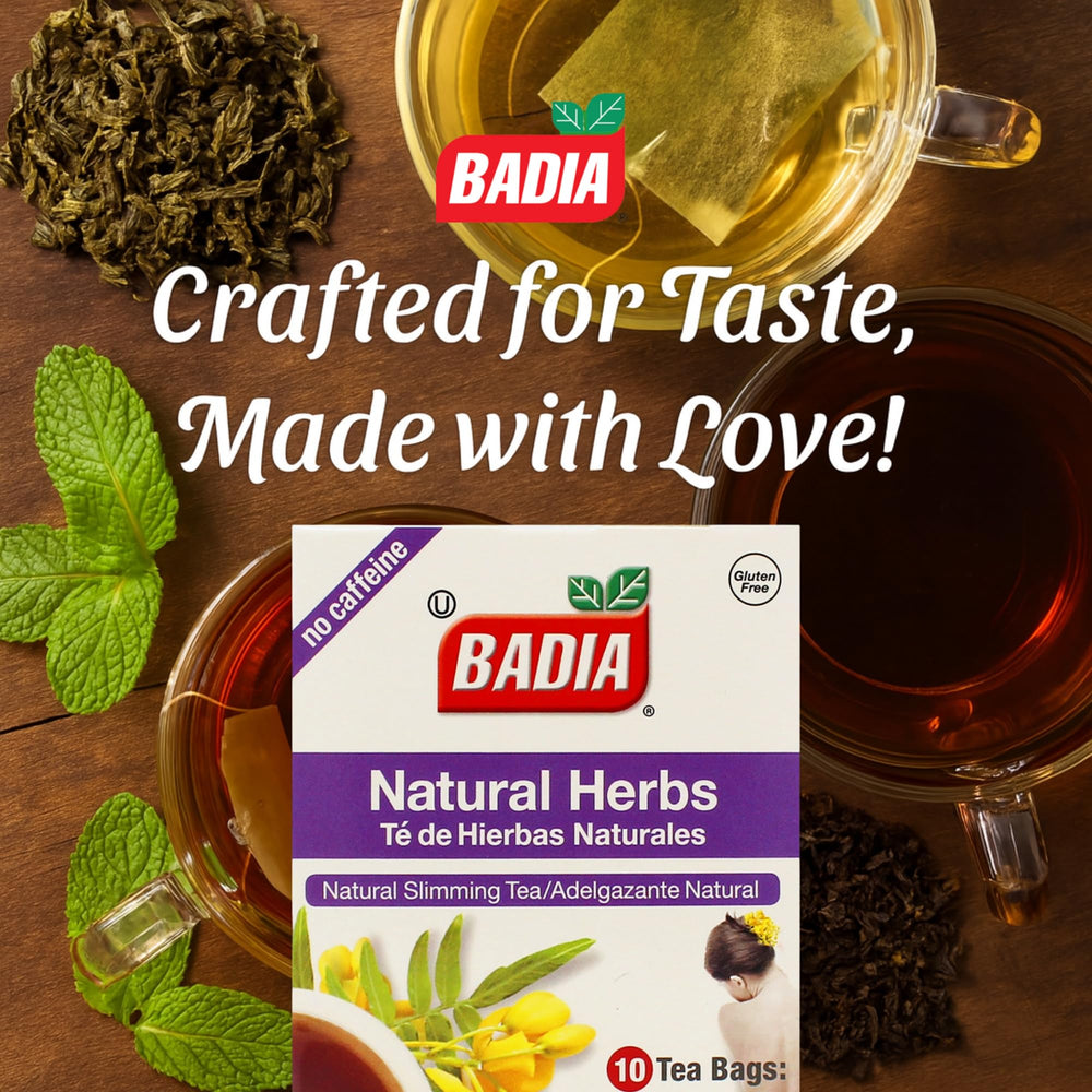 Badia Natural Herbs Tea iced glass ready for a refreshing cold brew.