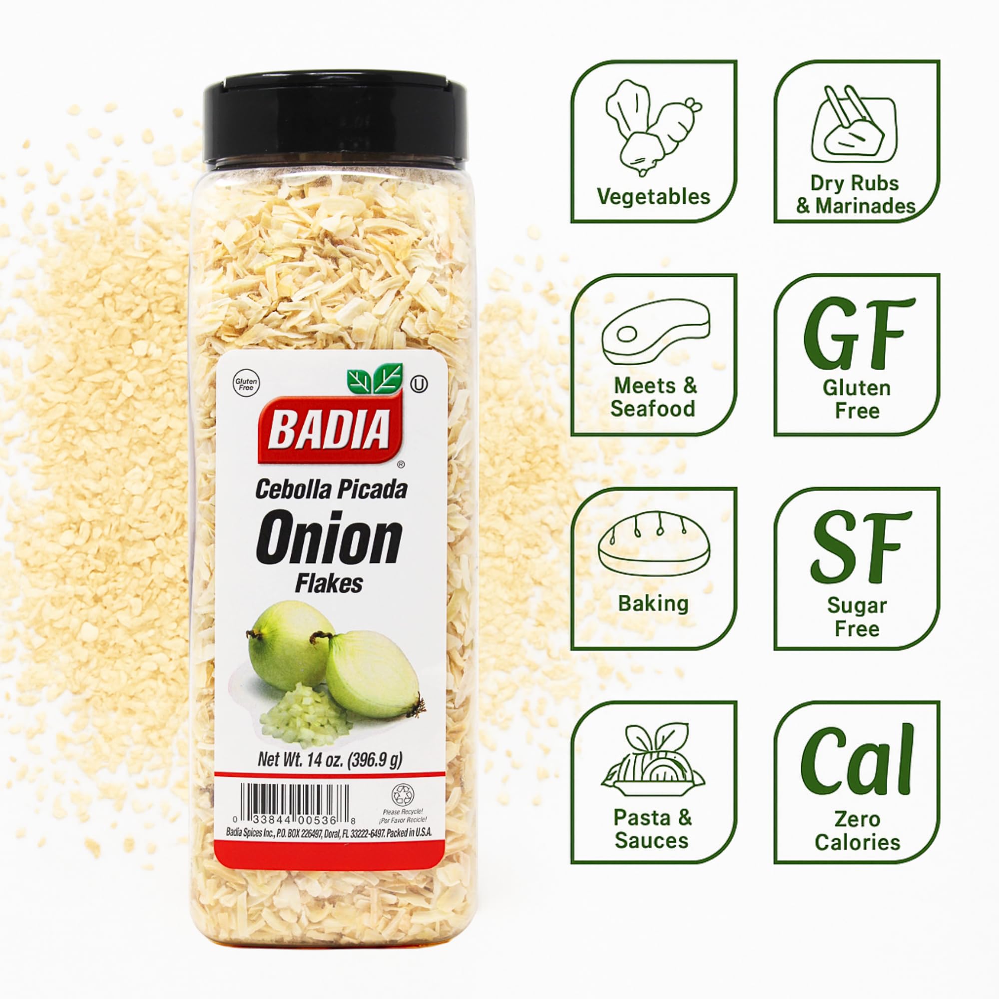 Badia Onion Flakes being added to soup for depth and aroma.