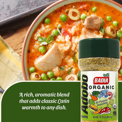 Badia Organic Adobo seasoning meal prep dish adds consistent flavor